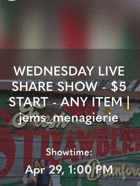 ALL SHOWS NOTIFICATION LISTING - LIKE TO BE NOTIFIED FOR POPUPS @jems_menagierie